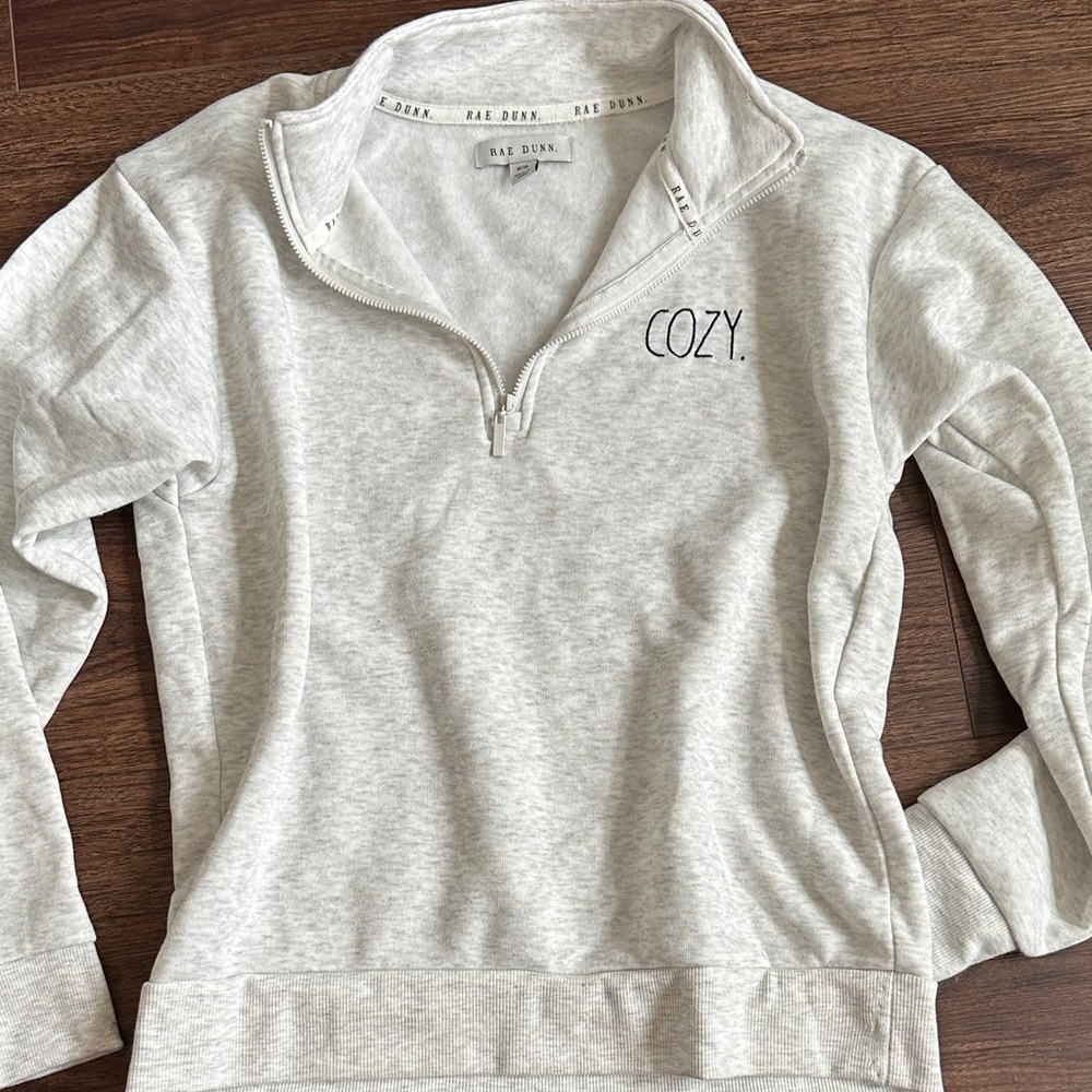 Rae Dunn Light Gray Cowl Neck Sweater